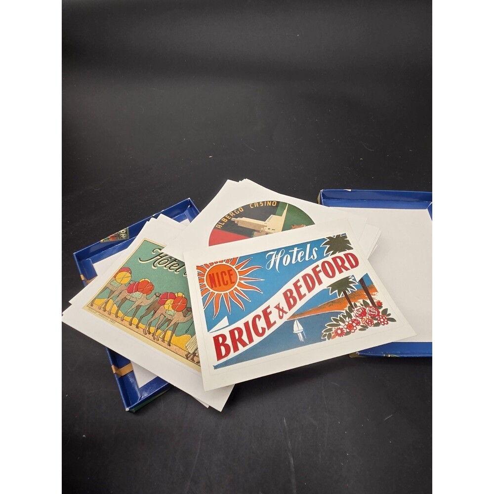 World Market Vintage Style Luggage Labels Box 19 Sunny Climes Warm Destinations
